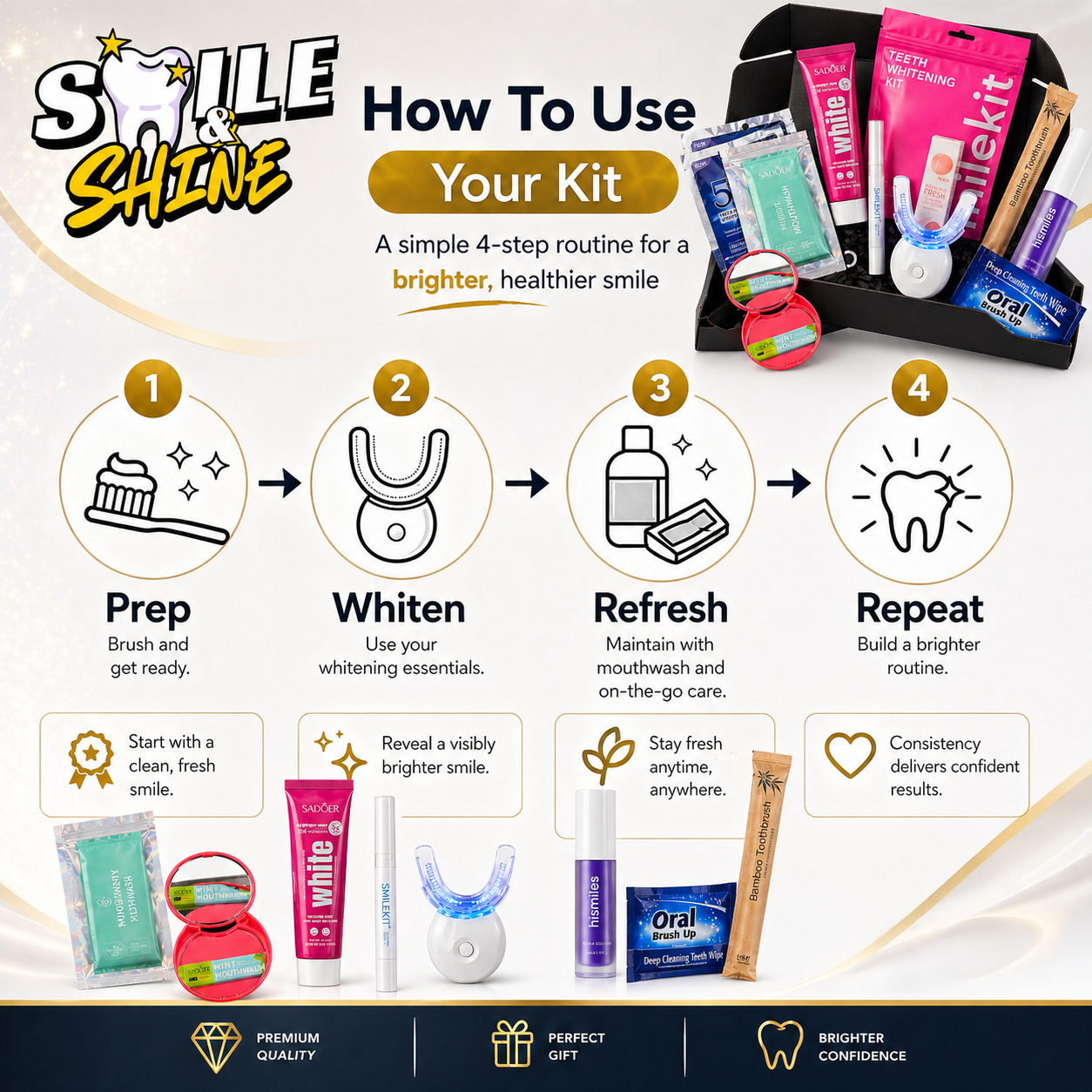 Smile & Shine Box - Complete Teeth Whitening System