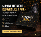 Surprise & Shine SURVIVOR BOX hangover kit with discreet packaging, premium handpicked items, and fast shipping.